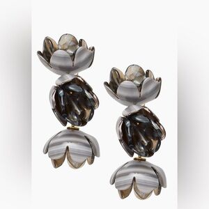 LELE SADOUGHI ROSE PETAL TRIPLE DROP 14K-GOLD PLATED CLIP-ON EARRINGS - NWT